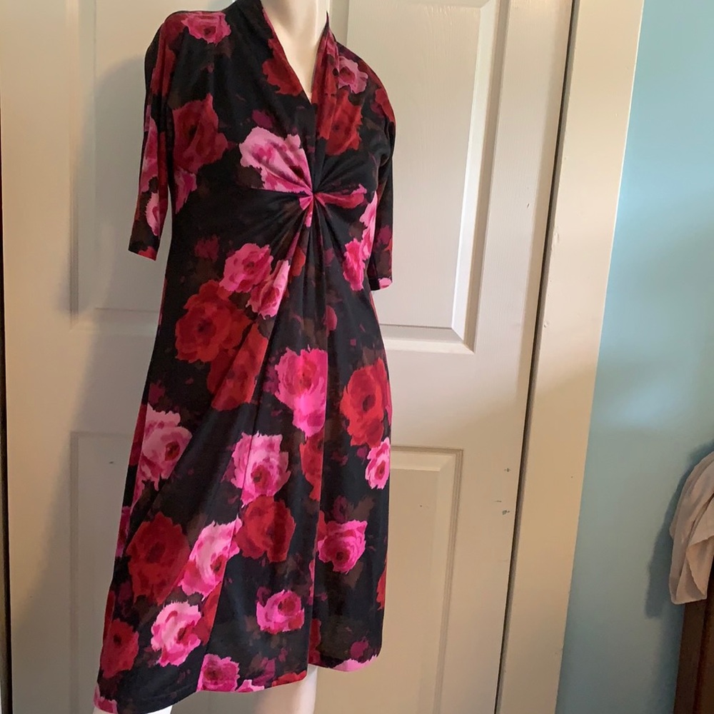 Pretty rose pattern dress.